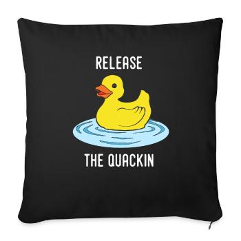 Relâchez le canard de canard Quackin qui grince - Housse de coussin décorative 45 x 45 cm - noir - Devant