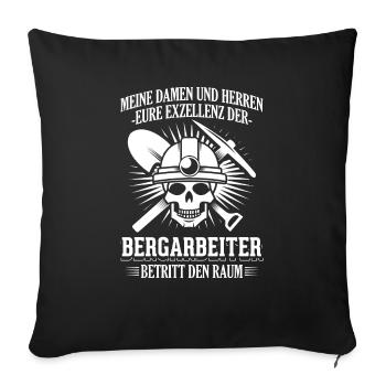 miner - Sofa pillowcase 17,3'' x 17,3'' (45 x 45 cm) - black - Front