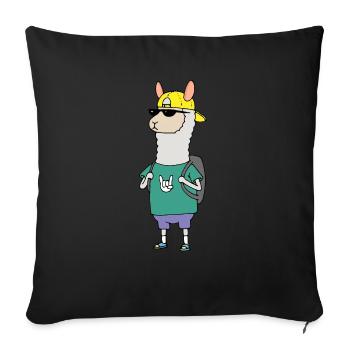 Alpaca Travel Cool sac à dos Alpaca mon cadeau de sacs - Housse de coussin décorative 45 x 45 cm - noir - Devant