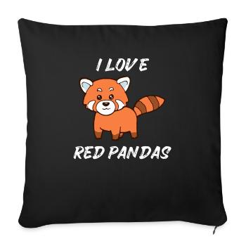 Sweet Cat Bear Red Panda Red Panda - Sofa pillowcase 17,3'' x 17,3'' (45 x 45 cm) - black - Front