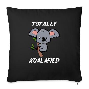 Doux Koala petit bébé Koala Eucalyptus - Housse de coussin décorative 45 x 45 cm - noir - Devant