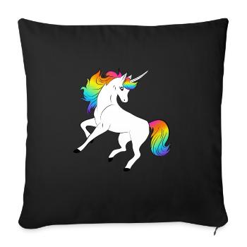 Einhorn - Sofakissenbezug 45 x 45 cm - Schwarz - Vorne