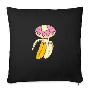 Bananen-Geschenk-Lebensmittel-Porno-Donut Shirt - Sofakissenbezug 45 x 45 cm - Schwarz - Vorne