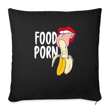 Alimentaire de cadeau de banane - Housse de coussin décorative 45 x 45 cm - noir - Devant