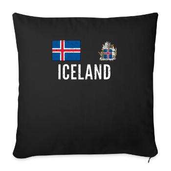 Iceland / Iceland Football 2018 jersey vintage / retro - Sofa pillowcase 17,3'' x 17,3'' (45 x 45 cm) - black - Front