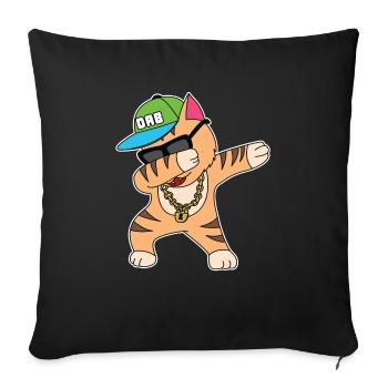 Cat banana kitten meow kitty cat cat lady - Sofa pillowcase 17,3'' x 17,3'' (45 x 45 cm) - black - Front