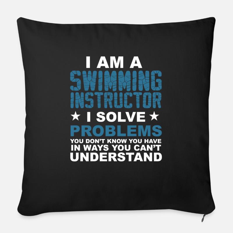 Ich bin ein Schwimmlehrer.. - Geschenk - Sofakissenbezug 45 x 45 cm - Schwarz