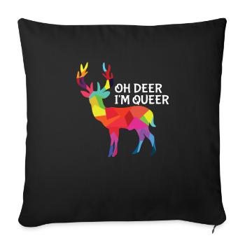 LGBTQ gay lesbian rainbow homosexual gay trans - Sofa pillowcase 17,3'' x 17,3'' (45 x 45 cm) - black - Front