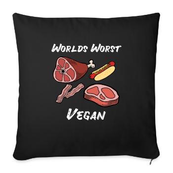 Anti Vegan Carnivore Meat Filet Gift - Sofa pillowcase 17,3'' x 17,3'' (45 x 45 cm) - black - Front