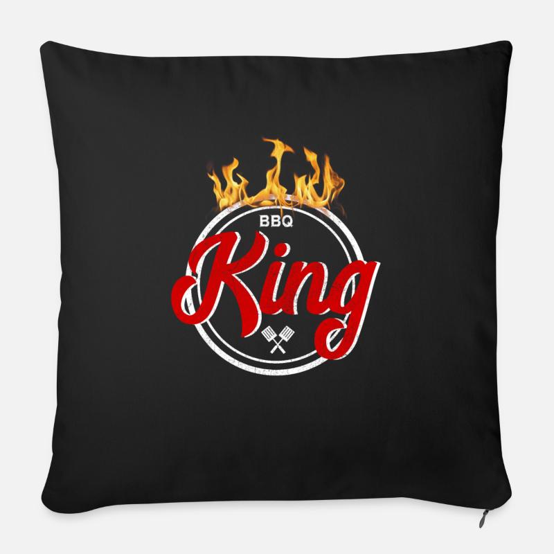 Grill König - BBQ King - Sofa pillowcase 17,3'' x 17,3'' (45 x 45 cm) - black