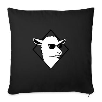 Cooles Schaf mit Sonnenbrille Mäh Wolle - Sofakissenbezug 45 x 45 cm - Schwarz - Vorne