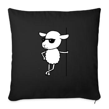 Cooles Schaf mit Sonnenbrille Mäh Wolle - Sofakissenbezug 45 x 45 cm - Schwarz - Vorne
