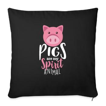 Les porcs sont mon esprit Animal Shirt Farm Livestock Shirt - Housse de coussin décorative 45 x 45 cm - noir - Devant