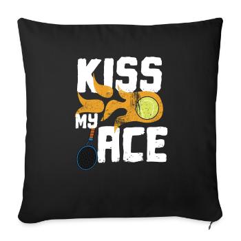 Tennis born to serve Serve Ass Racket - Sofa pillowcase 17,3'' x 17,3'' (45 x 45 cm) - black - Front
