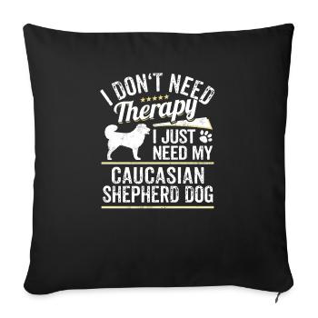 Propriétaire de chien de berger du Caucase Cool Dog Idée cadeau - Housse de coussin décorative 45 x 45 cm - noir - Devant