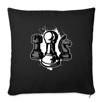 Pièces d'échecs - cadeau de sport - Housse de coussin décorative 45 x 45 cm - noir - Devant