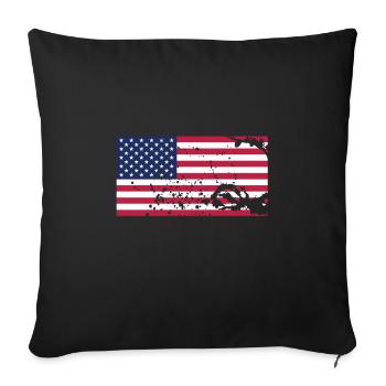 USA Flagge Fahne Symbol Amerika Reise fan Shirt - Sofakissenbezug 45 x 45 cm - Schwarz - Vorne