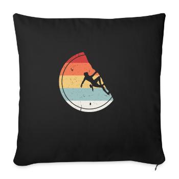 Escalade - Cadeau Vintage bloc rétro - Housse de coussin décorative 45 x 45 cm - noir - Devant