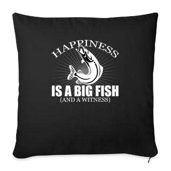 Fish fisherman fishing angler gift - Sofa pillowcase 17,3'' x 17,3'' (45 x 45 cm) - black - Front