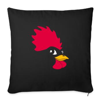 Poulet visage poules chemise poule cadeau drôle - Housse de coussin décorative 45 x 45 cm - noir - Devant