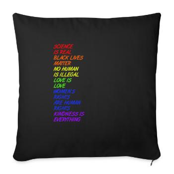 La science est réelle - LGBT - Housse de coussin décorative 45 x 45 cm - noir - Devant