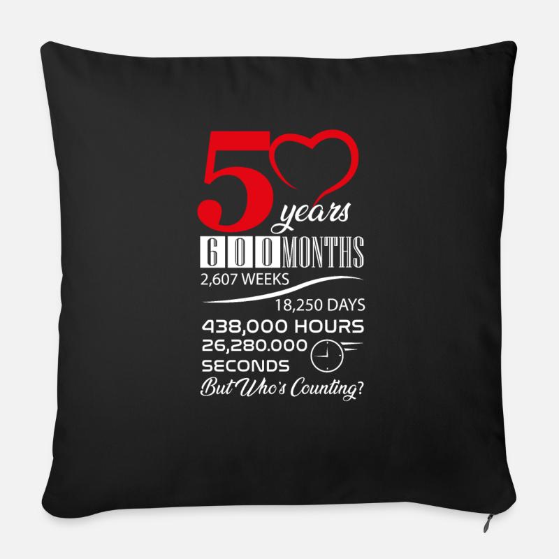 50 Years Married Happy Relationship Gift - Sofa pillowcase 17,3'' x 17,3'' (45 x 45 cm) - black