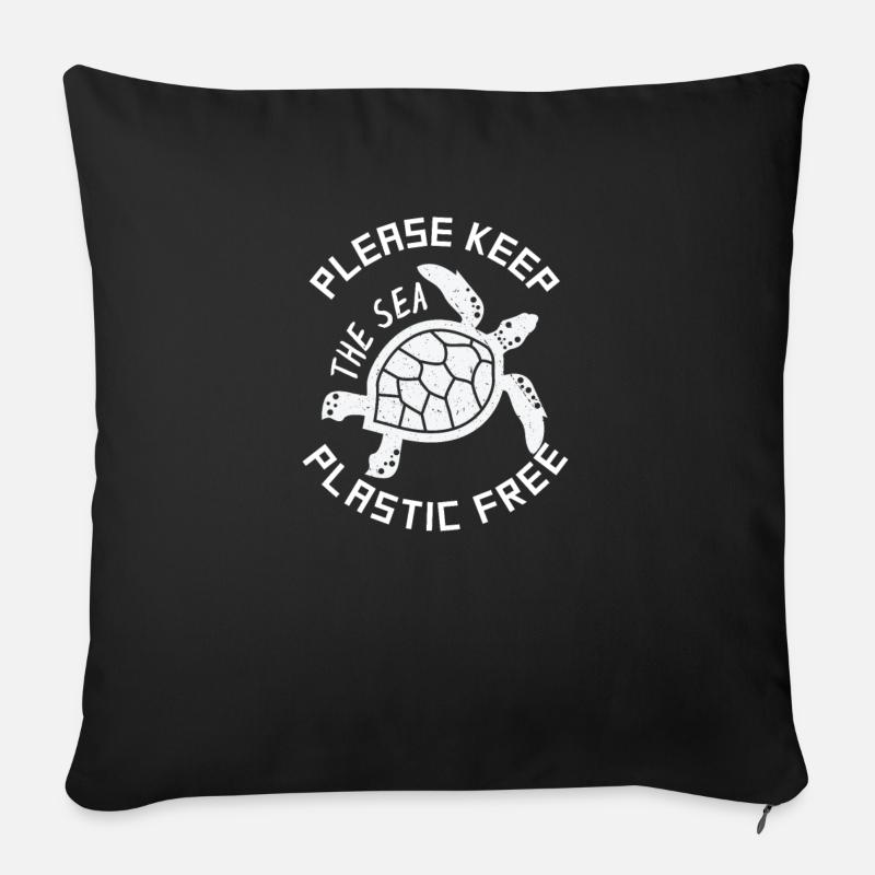 Umweltschützer T-Shirt Geschenk Schildkröten - Sofakissenbezug 45 x 45 cm - Schwarz