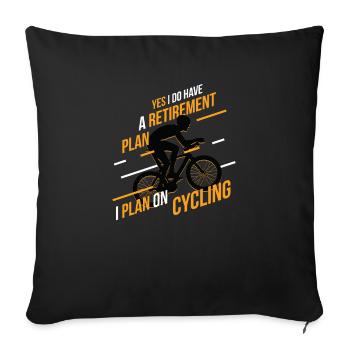 Cyclist Tshirt Gift Road Bike Cycling - Sofa pillowcase 17,3'' x 17,3'' (45 x 45 cm) - black - Front