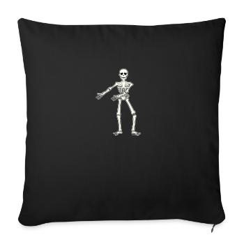 Floss Dance Déplacer le squelette - Housse de coussin décorative 45 x 45 cm - noir - Devant