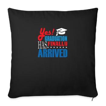 Schulabschluss Graduation Abi Abifeier Geschenk - Sofakissenbezug 45 x 45 cm - Schwarz - Vorne
