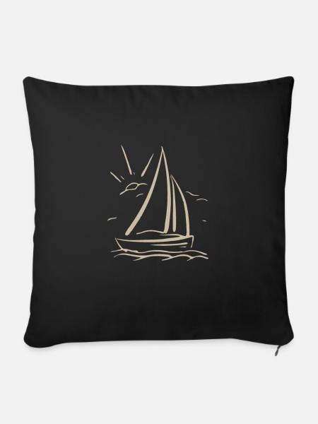 Ocean Segel Segeln Meer See Segelboot Boot Shirt - Sofakissenbezug 45 x 45 cm - Schwarz