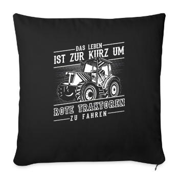 Traktor Shirt · Landwirtschaft · Rote Traktoren - Sofakissenbezug 45 x 45 cm - Schwarz - Vorne