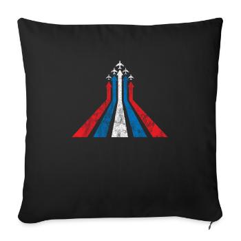 Merica Geschenk Amerika 4th July Flugzeug Pilot - Sofakissenbezug 45 x 45 cm - Schwarz - Vorne