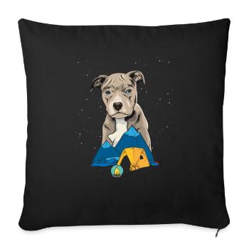 Pit Bull Terrier Pitbull Camping Camping Gift - Sofa pillowcase 17,3'' x 17,3'' (45 x 45 cm) - black - Front