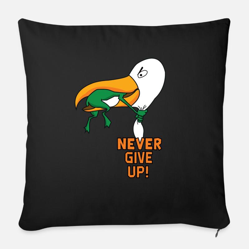 Never give up - Sofakissenbezug 45 x 45 cm - Schwarz