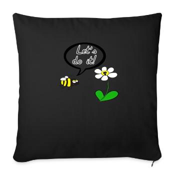Let's do it! - Bees and flowers - Sofa pillowcase 17,3'' x 17,3'' (45 x 45 cm) - black - Front