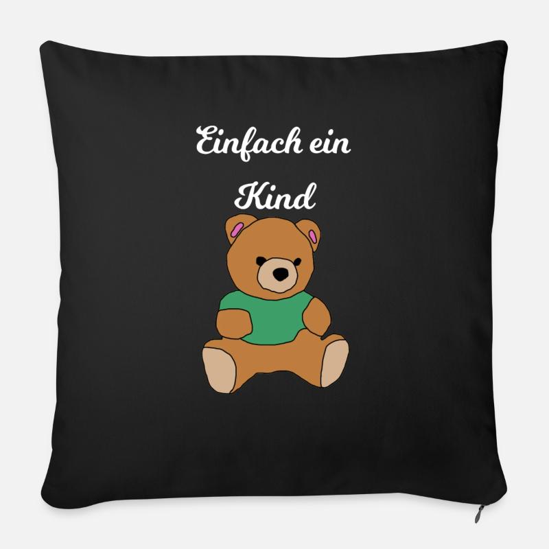 Teddybär - Sofakissenbezug 45 x 45 cm - Schwarz