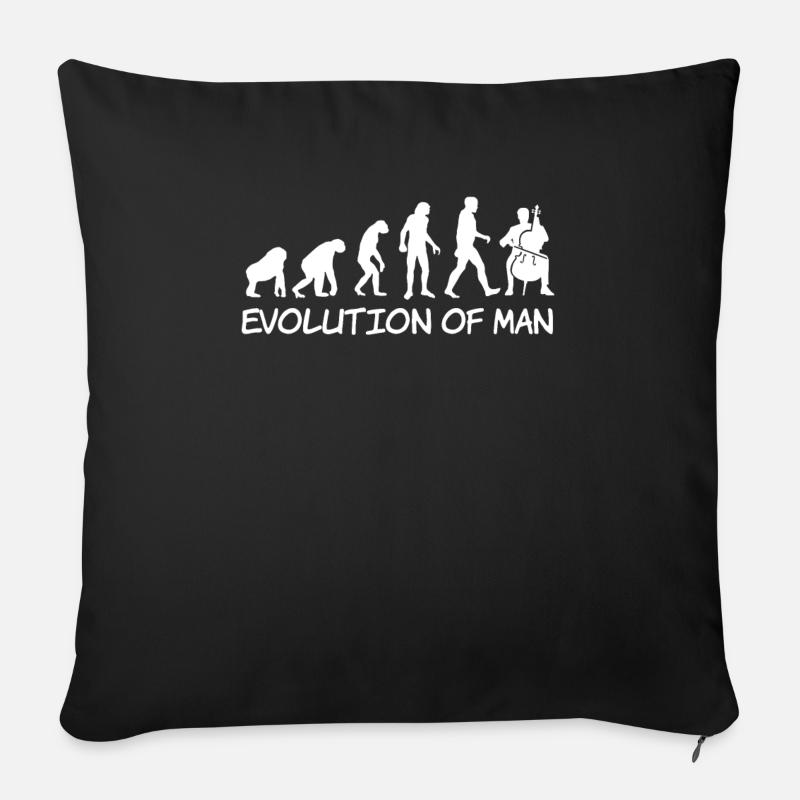 Evolution Cello Musique pour instruments de musique classique - Housse de coussin décorative 45 x 45 cm - noir
