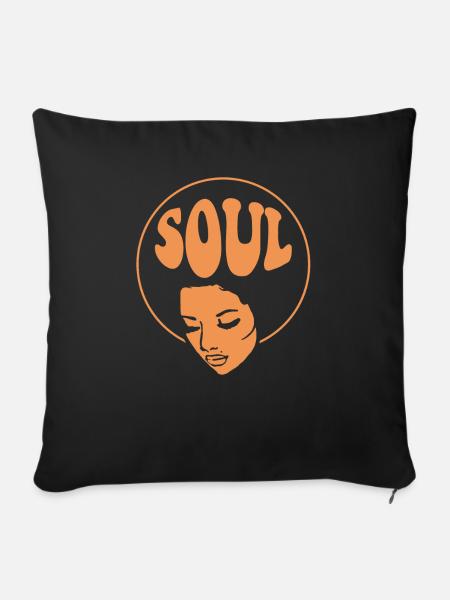 Soul Music Black Music Jazz - Sofa pillowcase 17,3'' x 17,3'' (45 x 45 cm) - black