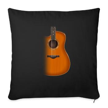 Acoustic Guitar Musician Music Guitarist Gift - Sofa pillowcase 17,3'' x 17,3'' (45 x 45 cm) - black - Front