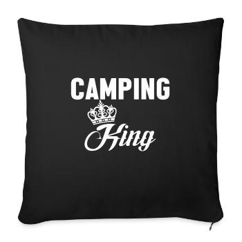 Chemise Camping Roi - Housse de coussin décorative 45 x 45 cm - noir - Devant