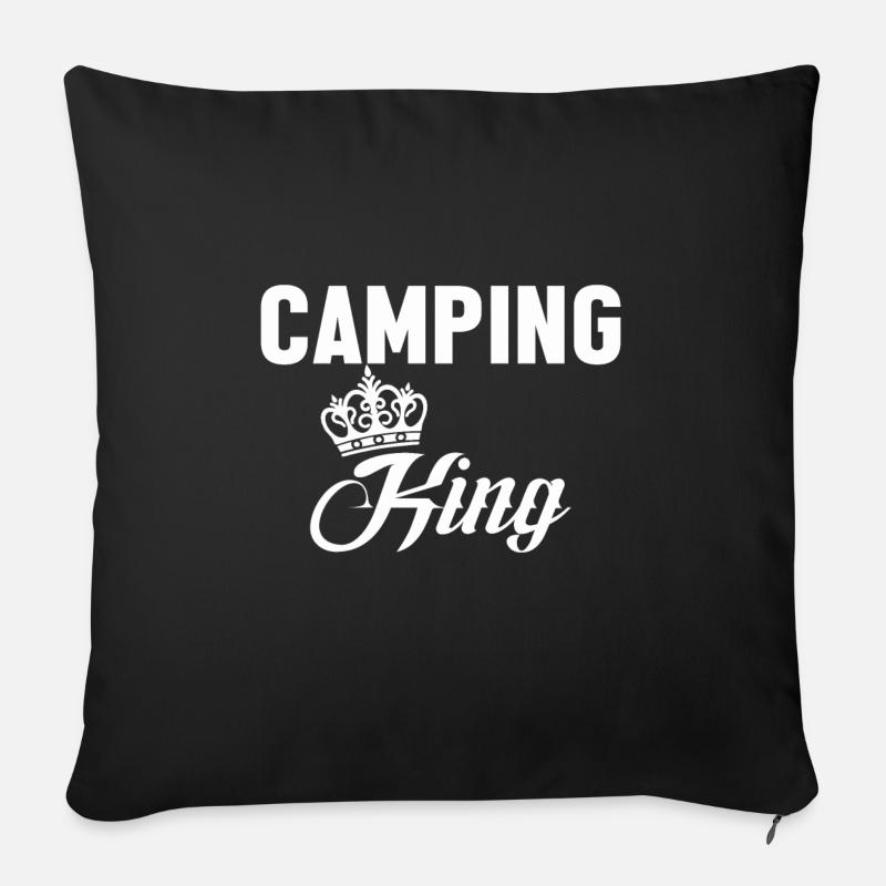 Camping King Shirt - Sofakissenbezug 45 x 45 cm - Schwarz