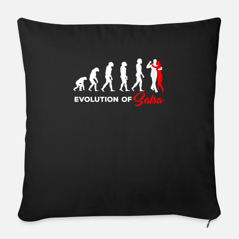 Evolution Salsa Danse Danse Danse latine Musique - Housse de coussin décorative 45 x 45 cm - noir