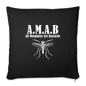 All Mosquitos are Bastards A.M.A.B - Sofa pillowcase 17,3'' x 17,3'' (45 x 45 cm) - black - Front