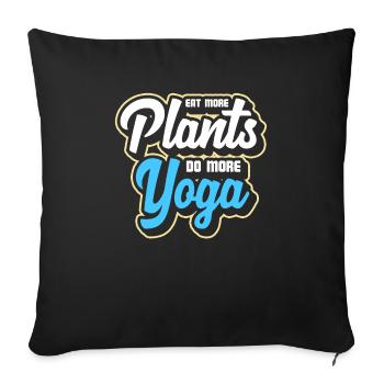 Yoga Sport Mouvement plante saine - Housse de coussin décorative 45 x 45 cm - noir - Devant