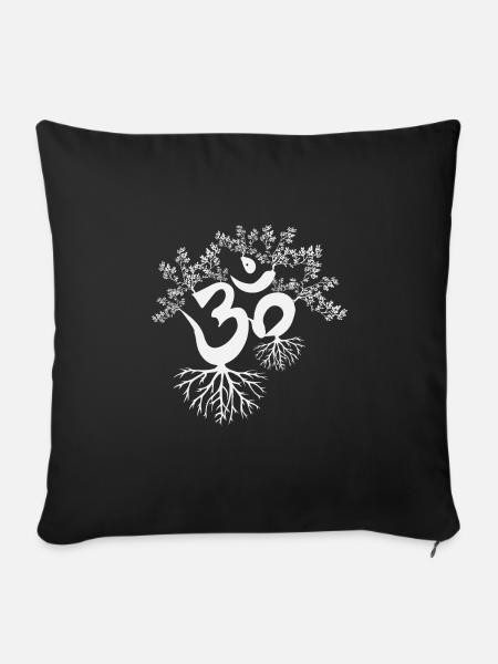 OM Goa Psytrance Baum Geschenke Idee Techno Leben - Sofakissenbezug 45 x 45 cm - Schwarz
