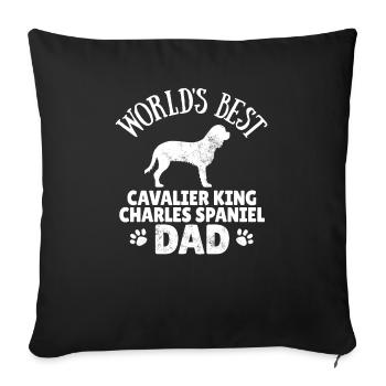 Cavalier King Charles Spaniel Dog Owner Dad Gift - Sofa pillowcase 17,3'' x 17,3'' (45 x 45 cm) - black - Front