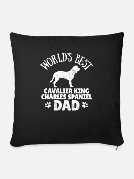 Cavalier King Charles Spaniel Hund Besitzer Dad Geschenk - Sofakissenbezug 45 x 45 cm - Schwarz