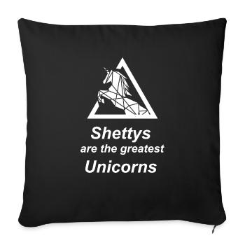 Shetty Shetland Pony Einhorn - Sofakissenbezug 45 x 45 cm - Schwarz - Vorne