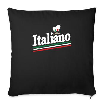 Italie Italien Italiano - Housse de coussin décorative 45 x 45 cm - noir - Devant